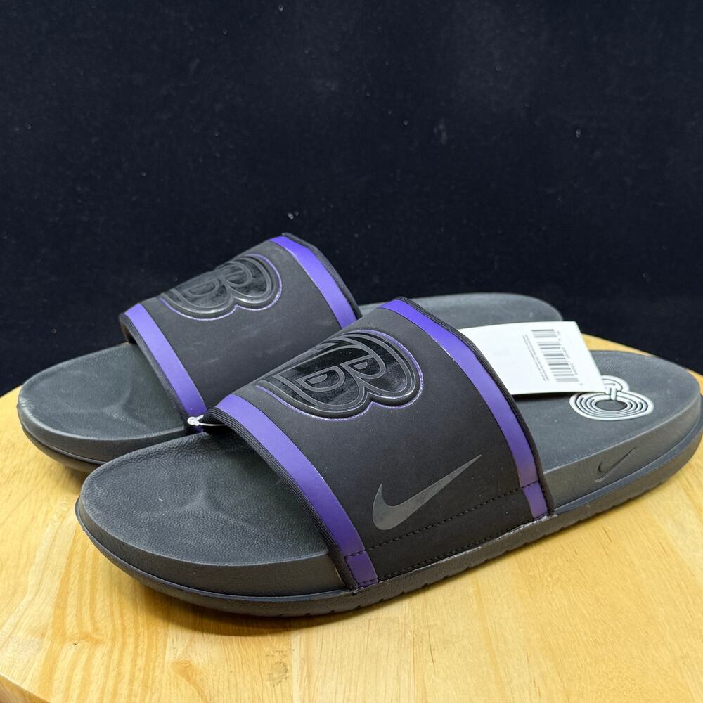 NIKE OFFCOURT SLIDE BALTIMORE RAVENS "SANDALS" BLACK-PURPLE SZ 11 [DD0546-001] - Picture 3 of 8